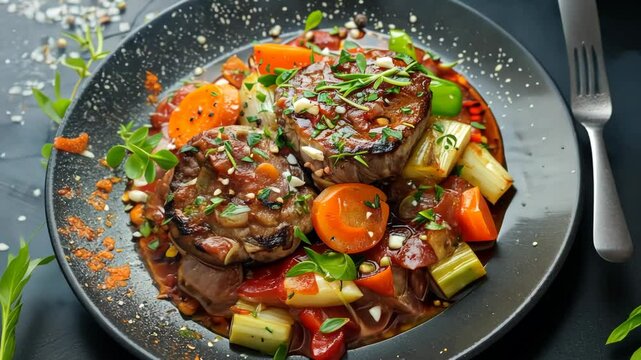 braised beef with carrots and celery