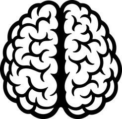 Human Brain Silhouette: Anatomy and Intellect vector