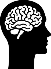 Human Brain Silhouette: Anatomy and Intellect vector