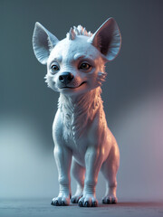 cute wild animal character hyena over simple gray background, adorable small hyena