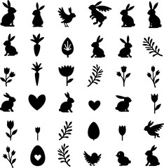 Naklejka premium Happy Easter Bunny Wreath