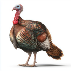 Majestic Wild Turkey Portrait - Detailed Feathered Beauty , isolated on white background png