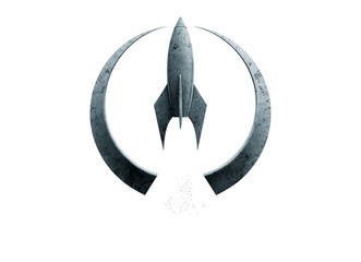 Obraz premium Falling rocket symbol