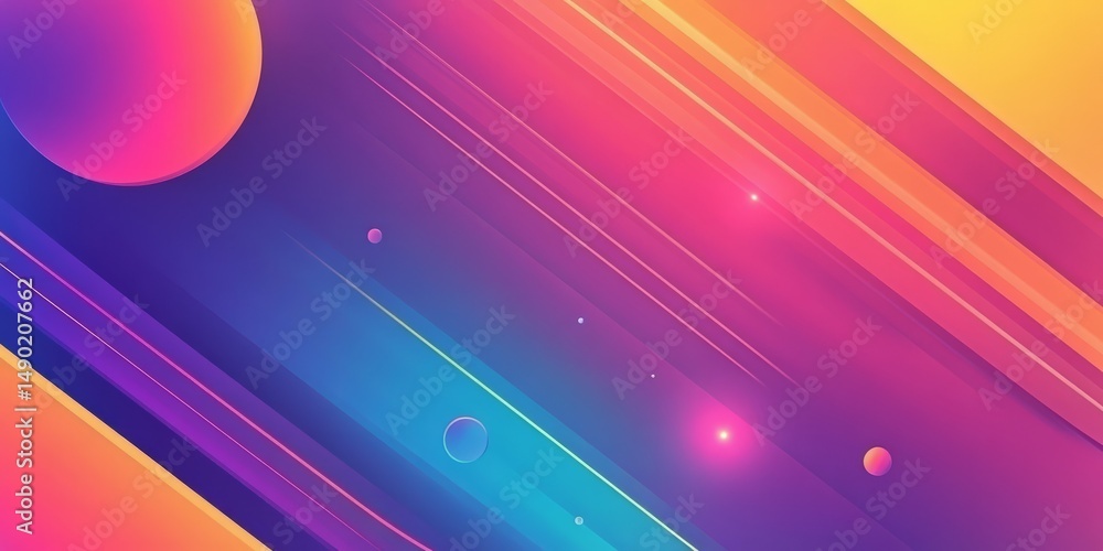 Poster colorful abstract background featuring dynamic shapes and vibrant gradients in space-like ambiance