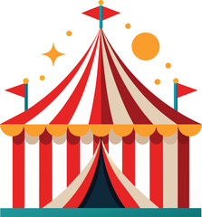 Red White Circus Tent Carnival Fair Fun
