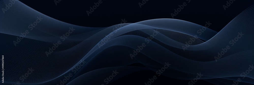 Poster elegant flowing background with intricate texture and soft curves in dark tones for creative design