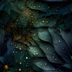 Obraz premium Seamless Fractal tile, blue and golds. 