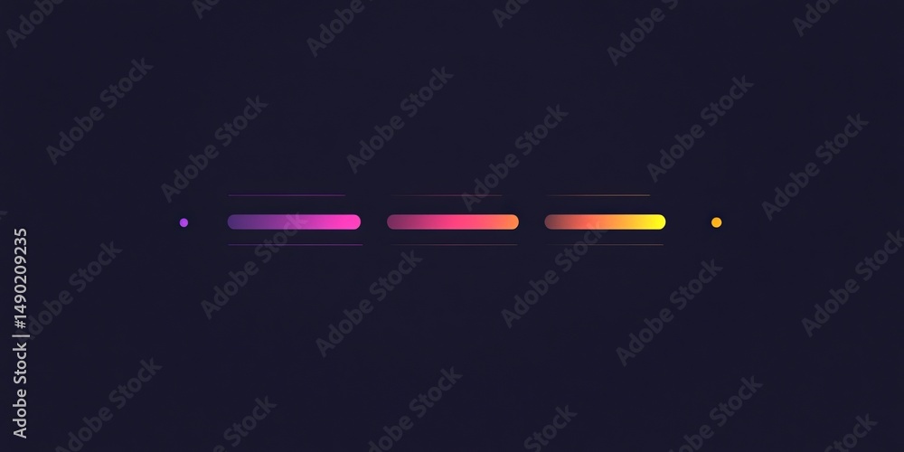 Poster vibrant gradient design with textured background showcasing colorful horizontal bars and dots