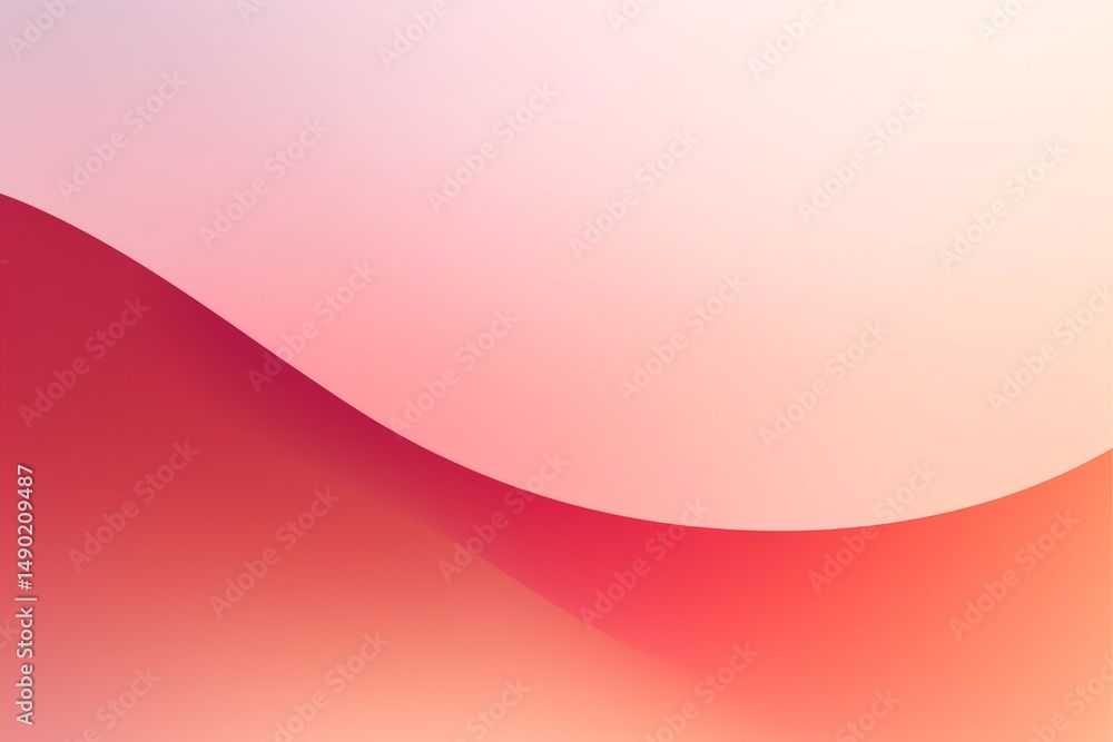 Poster soft gradient background with smooth curves in warm tones creating a serene and calming atmosphere