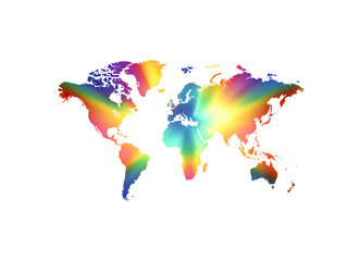 Obraz premium Glowing rainbow map