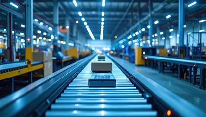 Automated Distribution Center with Barcode Scanners and Ambient Lighting