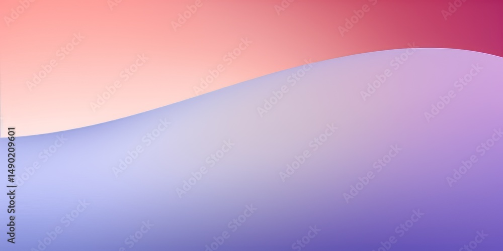 Poster soft gradient background with smooth waves in pastel hues of pink and purple creating a serene and c