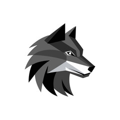 Geometric Wolf Head Profile