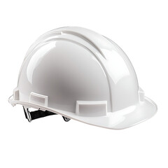 Fototapeta premium Side view of white construction helmet