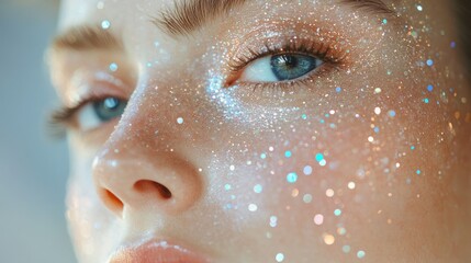Glitter face makeup design