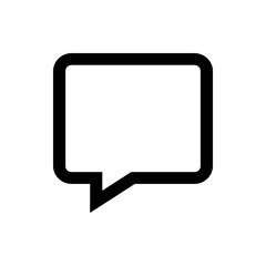 Fototapeta premium Outline of a rounded square speech bubble with a small triangular pointer for indicating the speaker