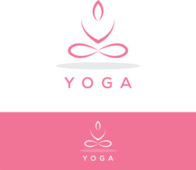 Minimalist Yoga Logo in Pink. Meditation Logo