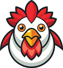 Fototapeta premium Cute Cartoon Rooster Head Illustration