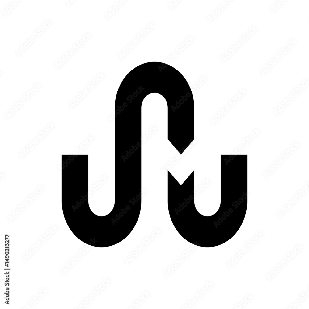 Poster abstract black line art featuring rounded shapes and sharp angles on a white background design eleme