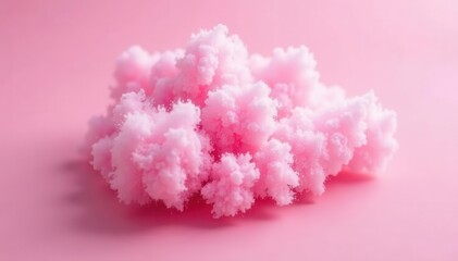 Fototapeta premium Pink cotton candy cloud effect, finely scattered on a matching pink surface , carnival, stock