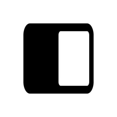 Black and white toggle switch icon showing the off position with rounded edges and a rectangular shape design