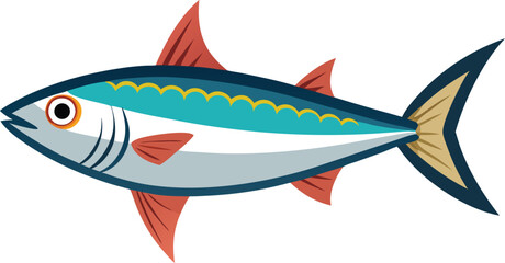 Colorful Fish vector illustration in white background 