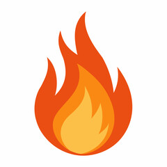 Flame of fire vector on white baclground