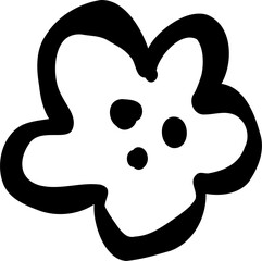 Kid Style Flower Leafs Ink Drawing