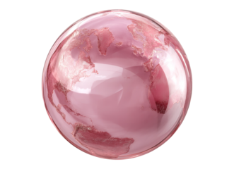 Pink globe orbiting