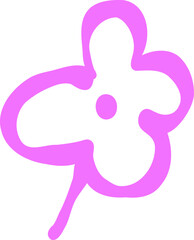 Obraz premium Flower Leafs Hand Drawn Neon Colors