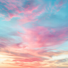 Pastel Sunset Sky Dreamy Cloudscape