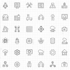 Industry 4.0 Icons – Factory, Automation, AI, Robotics EPS

