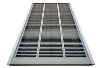 Industrial metal air vent grille for the ventilation system isolated with transparent background