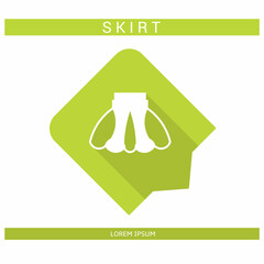 Design icon. Skirt icon symbol in flat. Skirt symbol design in flat with shadows. Stock vector.