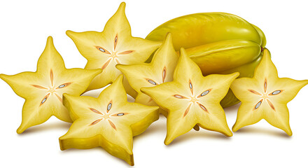 Fototapeta premium Starfruit Delight Sliced wonders in a tasty heap