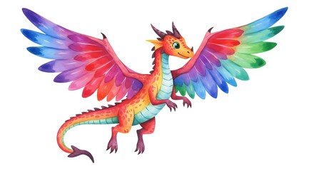 Fototapeta premium Rainbow Dragon's Ascent