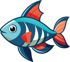 Colorful Fish vector illustration in white background 