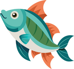 Colorful Fish vector illustration in white background 