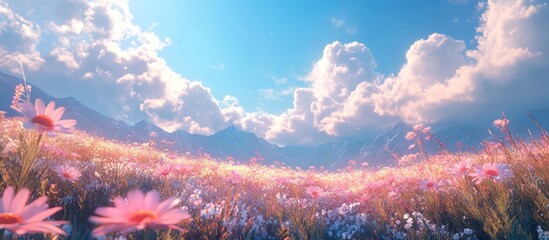 Pastel Meadow Landscape