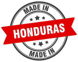Made in Honduras round sign. Made in Honduras stamp.