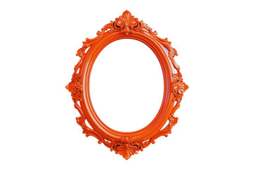 Elegant oval orange frame isolated transparent background perfect for mockups and designs