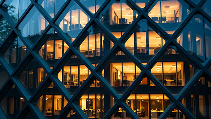 abstract architecture and Modern architecture business building abstract curve line details steel facade background .