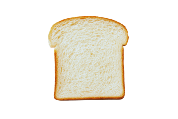 A single slice of toasted white bread isolated transparent background perfect for breakfast food