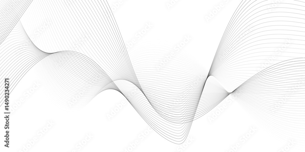Poster vector wavy grey lines flowing smooth digital futuristic technology curve ocean black gradient color