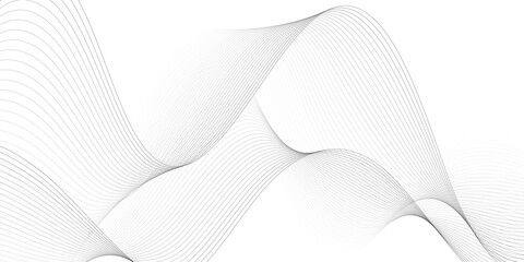 Vector abstract wavy and curve line art flowing dynamic grey isolated on background in concept luxury, wave, wind, ocean, technology, science, music, sound, banner, poster