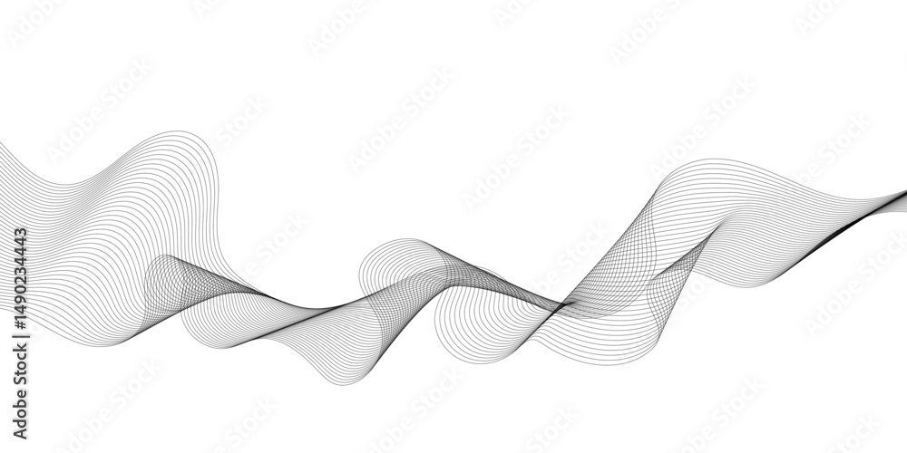 Poster abstract background with wave and curve line. curve wave seamless pattern. thin line wavy abstract v