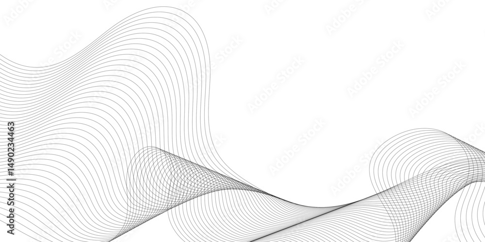 Poster abstract background with wave and curve line. curve wave seamless pattern. thin line wavy abstract v