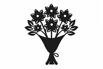 a bouquet  silhouette vector illustration