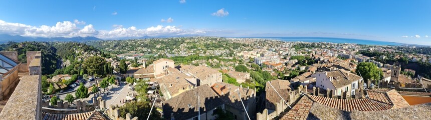 Obraz premium View from the rooftop of The Grimaldi Castle in Cagnes-sur-Mer, France. 
