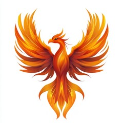 Mascot logo Phoenix Bird white background